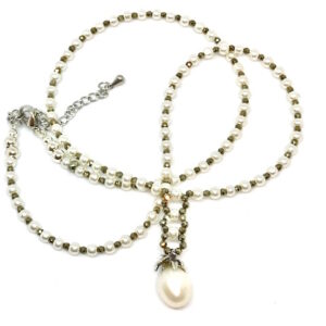 pearl hematite necklace
